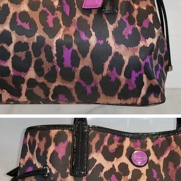 Coach HTF Ocelot Leopard Crystal Carry All Tote - Picture 6 of 10